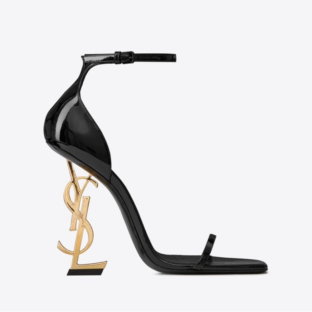 AUTHENTIC 🔥Saint Laurent OPYUM SANDALS IN PATENT LEATHER Size 39 worn 1x